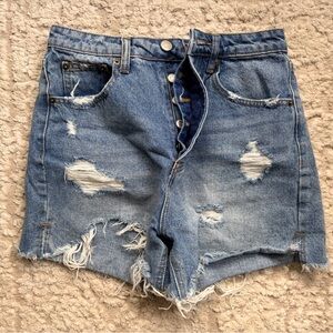 Signature8 Blue Distressed Jean Shorts
